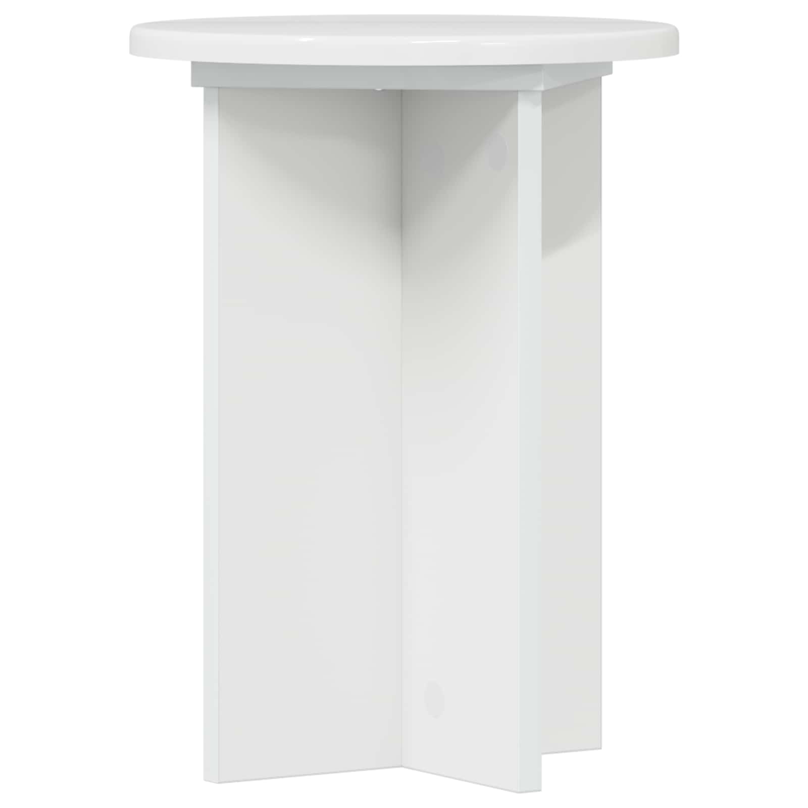 Plantenstandaard 2 pcs Hoogglans Wit Ø29,5 x 40 cm Bewerkt hout is nu te koop bij PeponiXL, paradijselijk wonen!