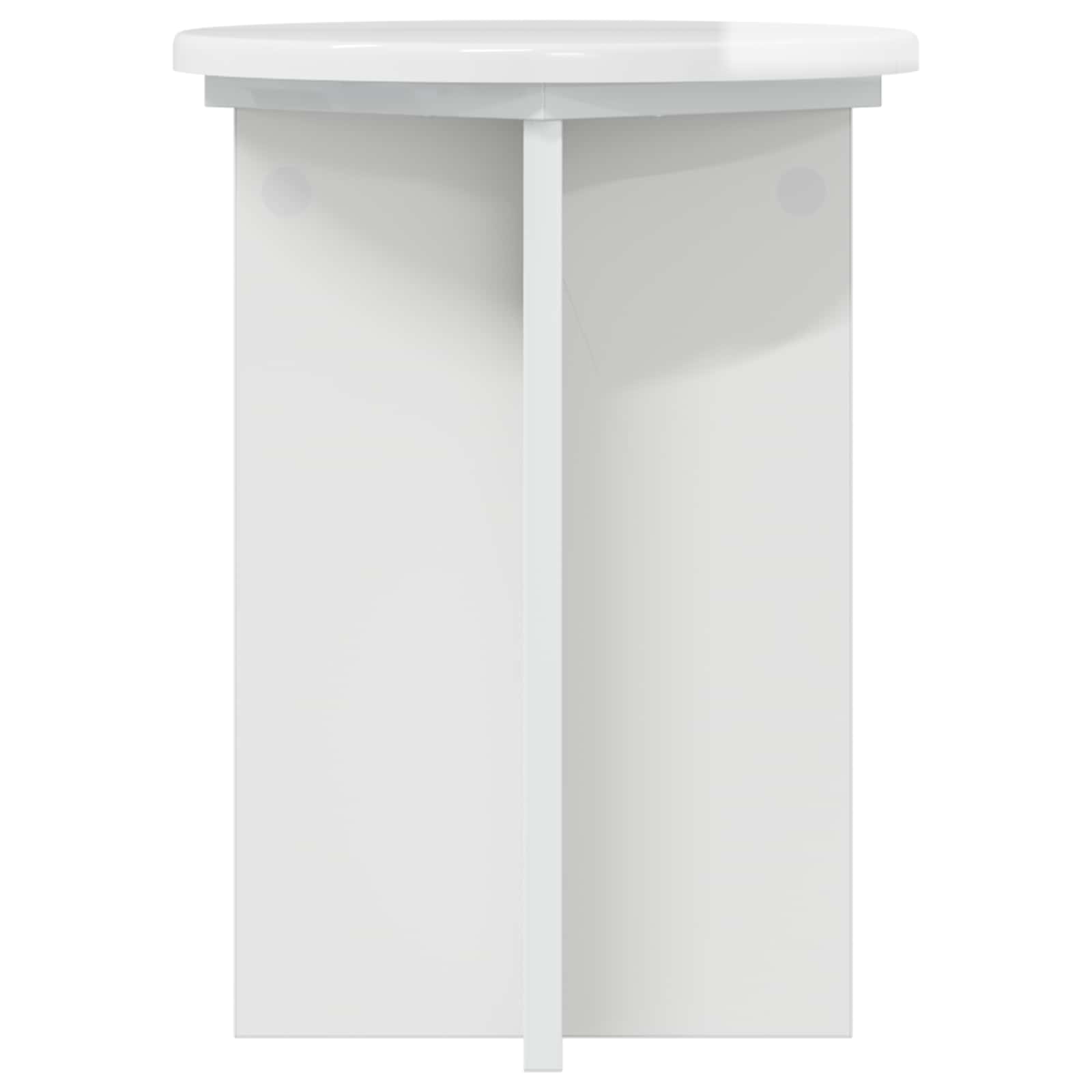 Plantenstandaard 2 pcs Hoogglans Wit Ø29,5 x 40 cm Bewerkt hout is nu te koop bij PeponiXL, paradijselijk wonen!