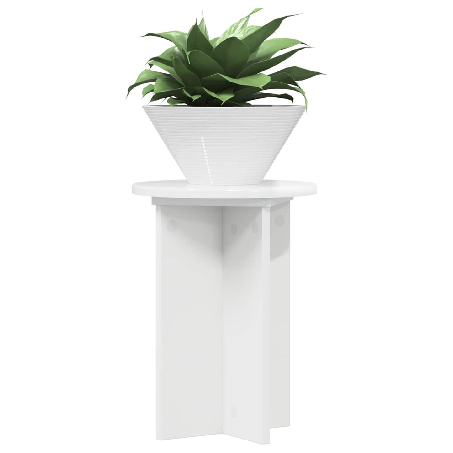 Plantenstandaard 2 pcs Hoogglans Wit Ø29,5 x 40 cm Bewerkt hout is nu te koop bij PeponiXL, paradijselijk wonen!