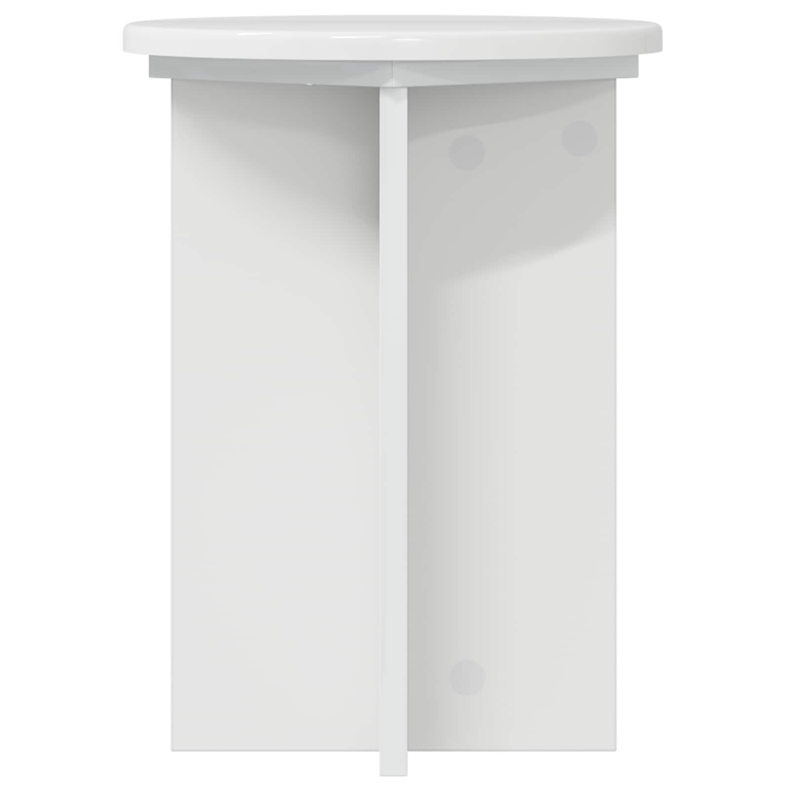 Plantenstandaard 2 pcs Hoogglans Wit Ø29,5 x 40 cm Bewerkt hout is nu te koop bij PeponiXL, paradijselijk wonen!
