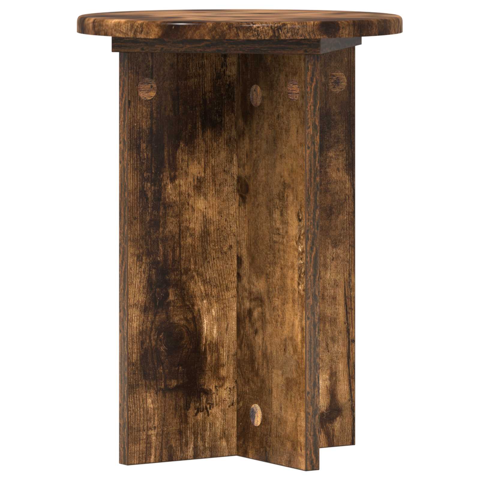 Plantenstandaard 2 pcs Gerookt eiken Ø29,5 x 40 cm Bewerkt hout is nu te koop bij PeponiXL, paradijselijk wonen!
