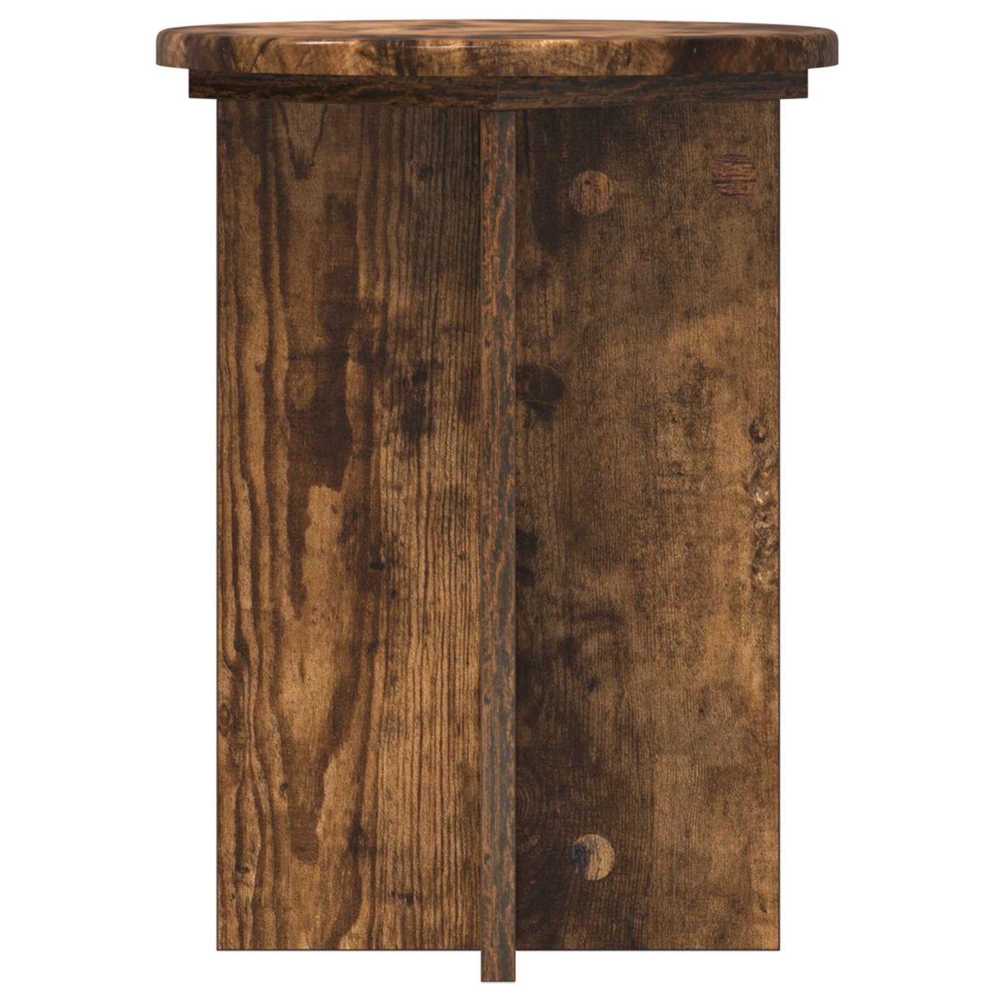 Plantenstandaard 2 pcs Gerookt eiken Ø29,5 x 40 cm Bewerkt hout is nu te koop bij PeponiXL, paradijselijk wonen!