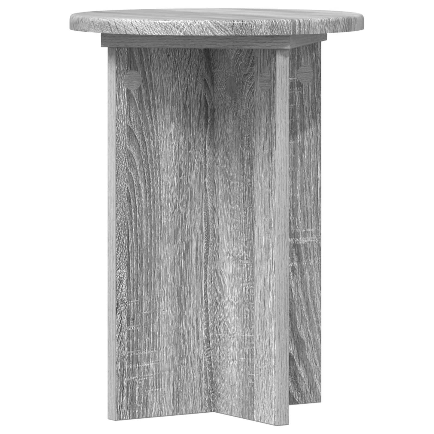 Plantenstandaard 2 pcs Grijs sonoma Ø29,5 x 40 cm Bewerkt hout is nu te koop bij PeponiXL, paradijselijk wonen!