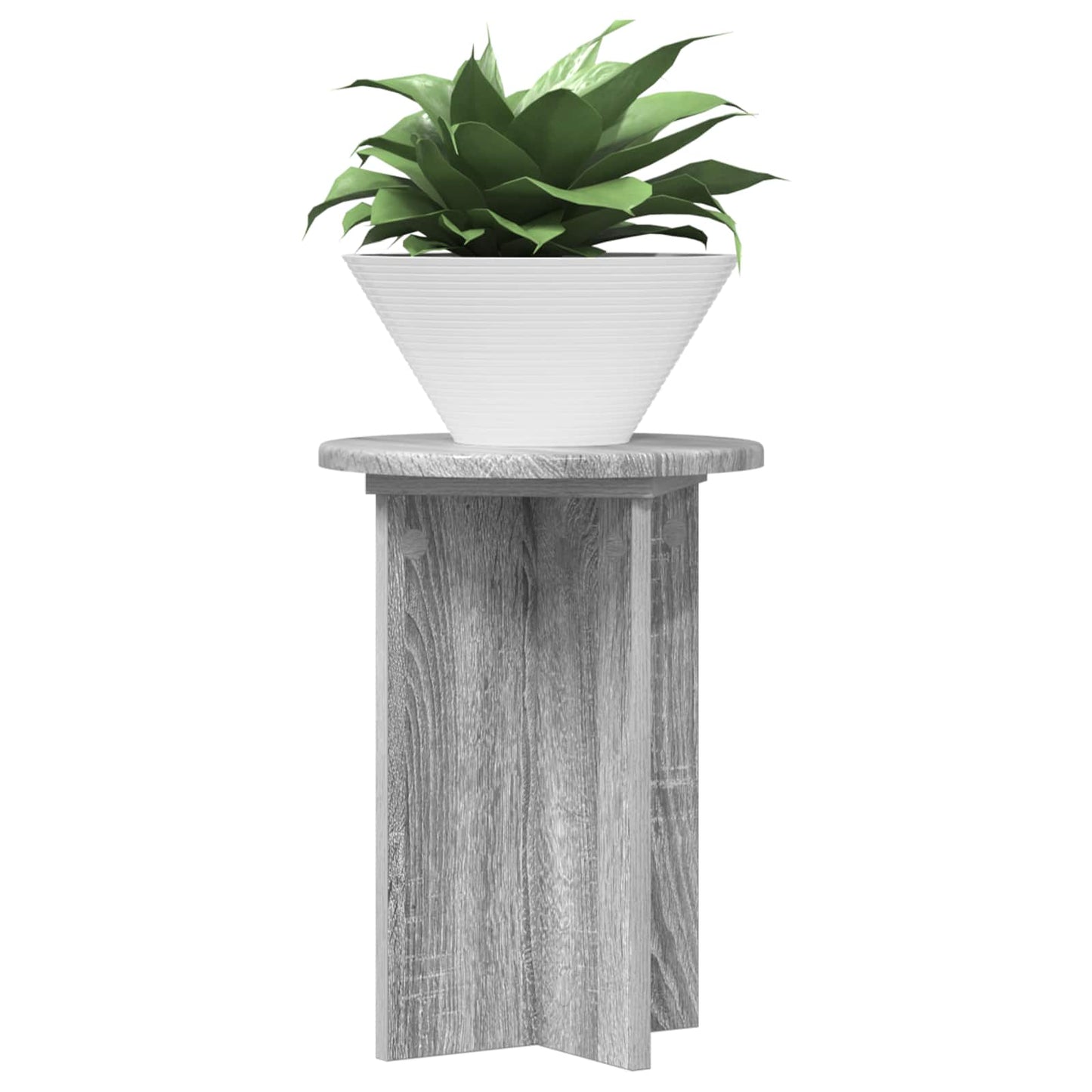Plantenstandaard 2 pcs Grijs sonoma Ø29,5 x 40 cm Bewerkt hout is nu te koop bij PeponiXL, paradijselijk wonen!