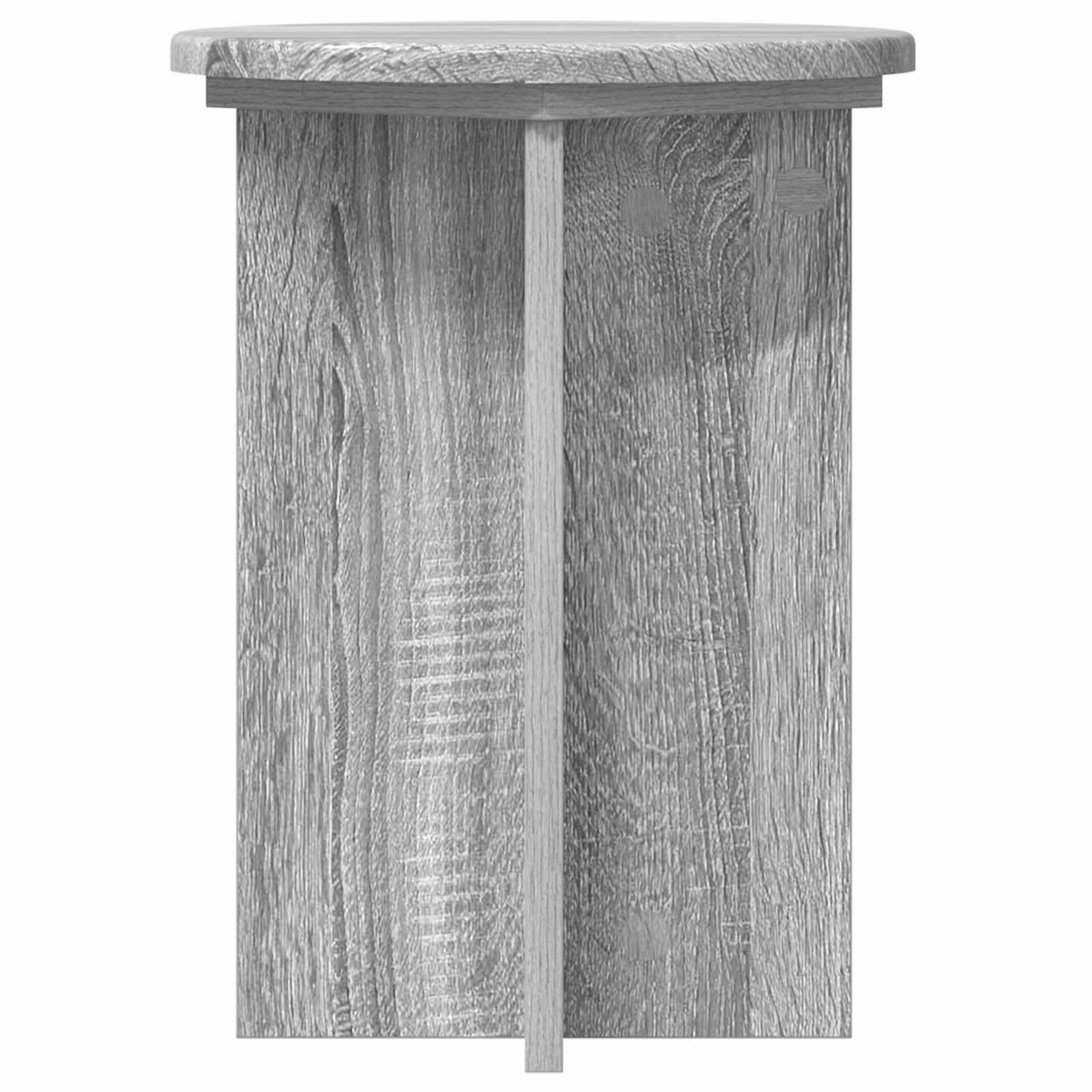 Plantenstandaard 2 pcs Grijs sonoma Ø29,5 x 40 cm Bewerkt hout is nu te koop bij PeponiXL, paradijselijk wonen!
