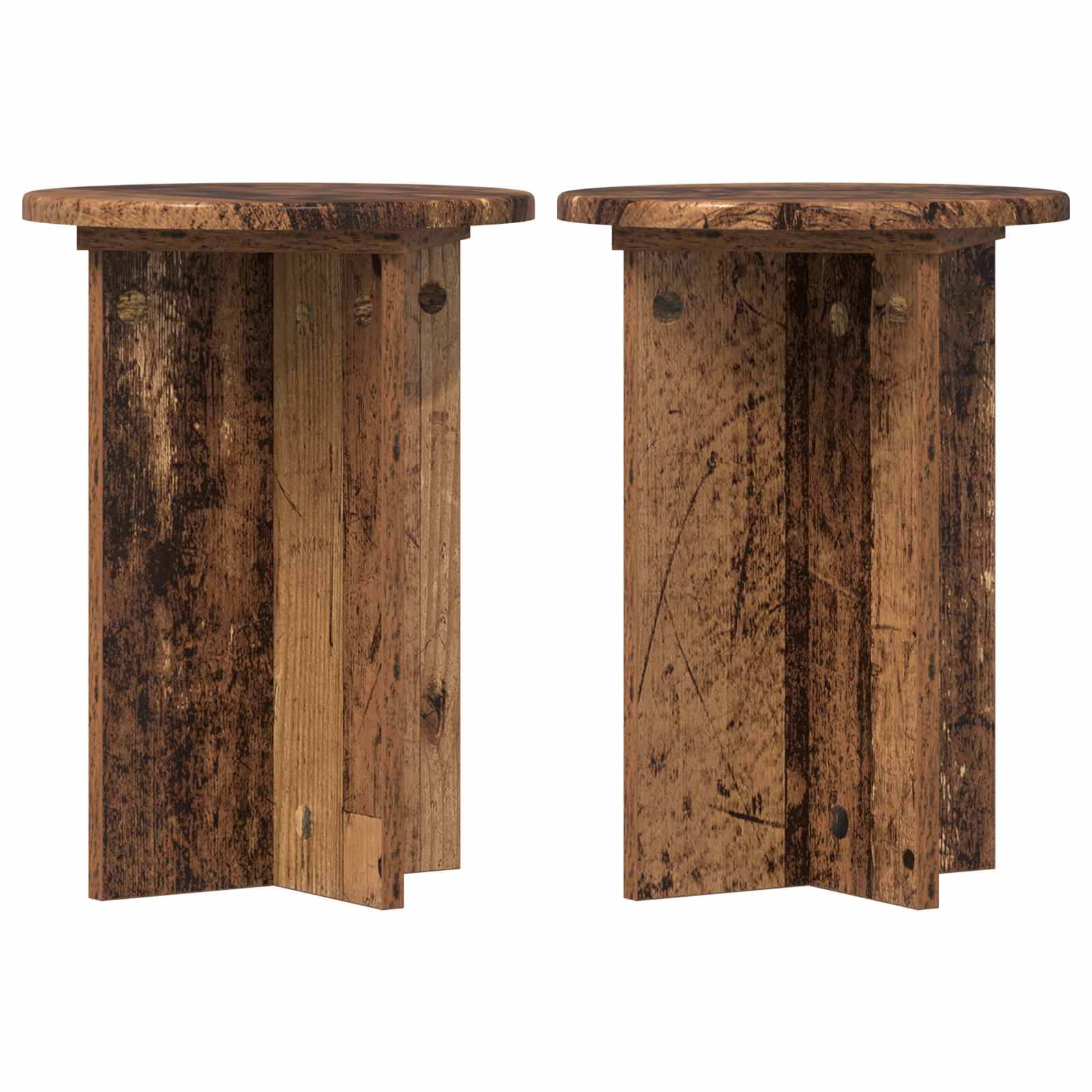 Plantenstandaard 2 pcs Oud hout Ø29,5 x 40 cm Bewerkt hout is nu te koop bij PeponiXL, paradijselijk wonen!