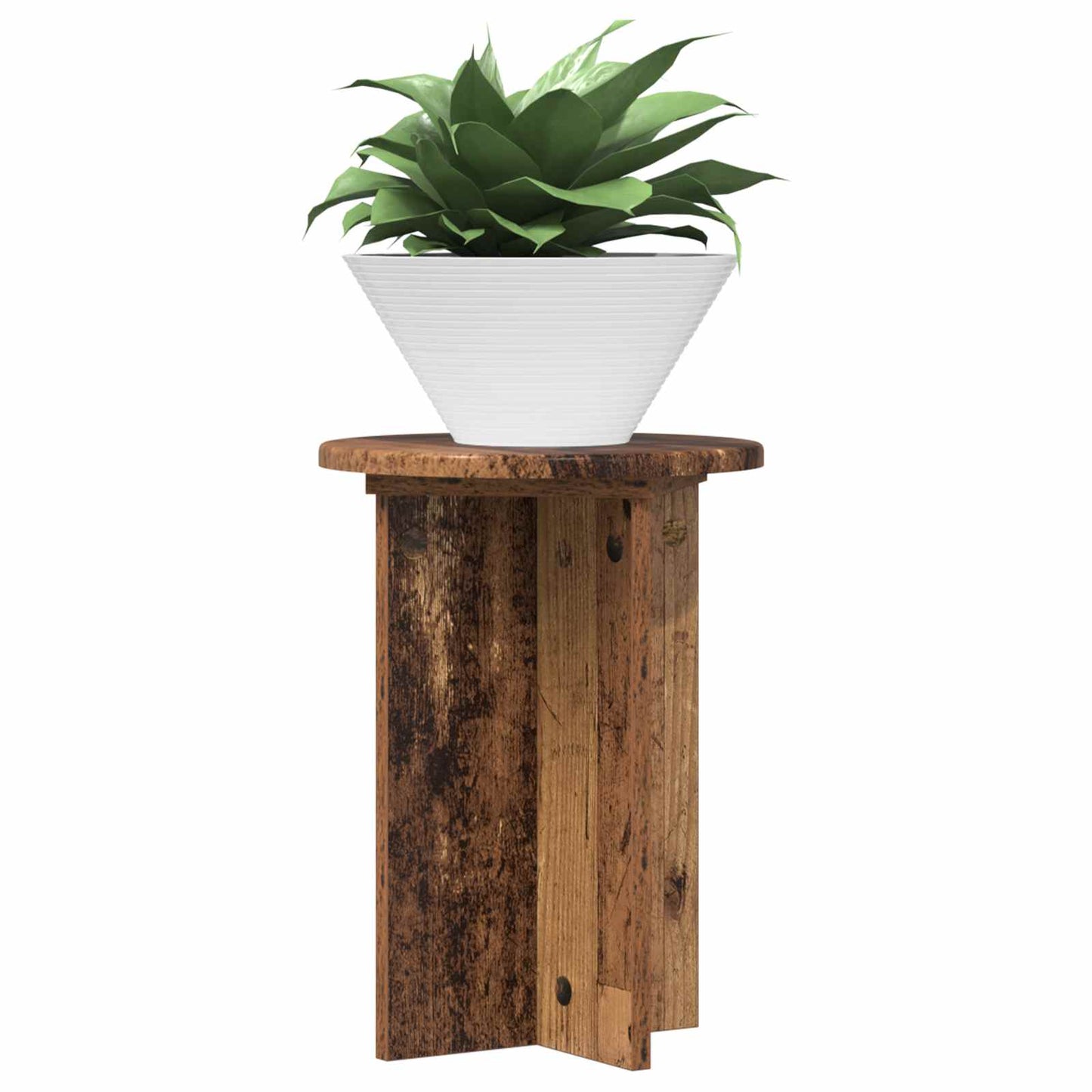 Plantenstandaard 2 pcs Oud hout Ø29,5 x 40 cm Bewerkt hout is nu te koop bij PeponiXL, paradijselijk wonen!
