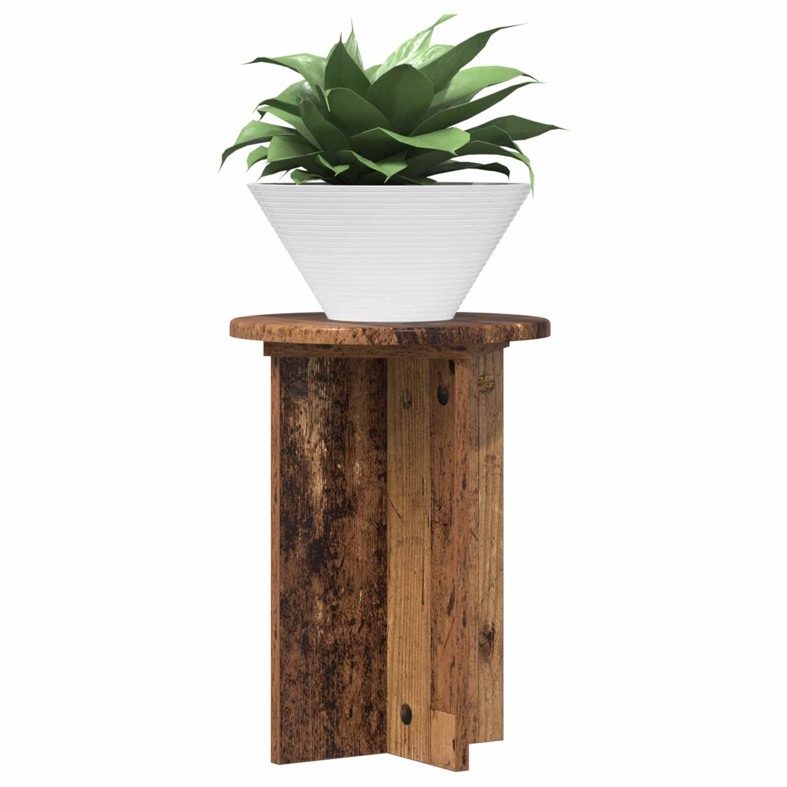 Plantenstandaard 2 pcs Oud hout Ø29,5 x 40 cm Bewerkt hout is nu te koop bij PeponiXL, paradijselijk wonen!