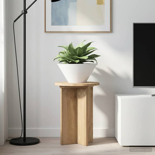 Plantenstandaard 2 pcs Artisanaal eiken Ø29,5 x 40 cm is nu te koop bij PeponiXL, paradijselijk wonen!