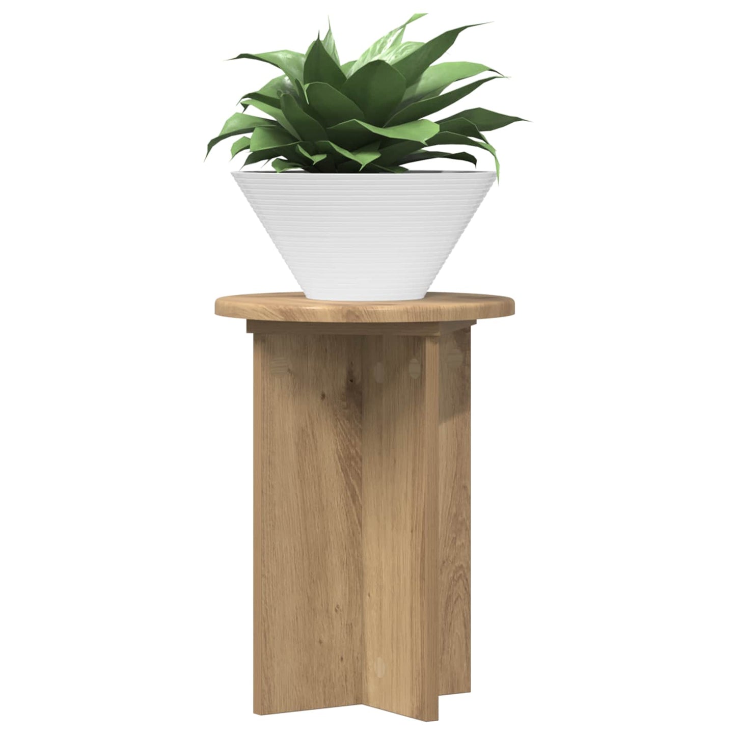 Plantenstandaard 2 pcs Artisanaal eiken Ø29,5 x 40 cm is nu te koop bij PeponiXL, paradijselijk wonen!