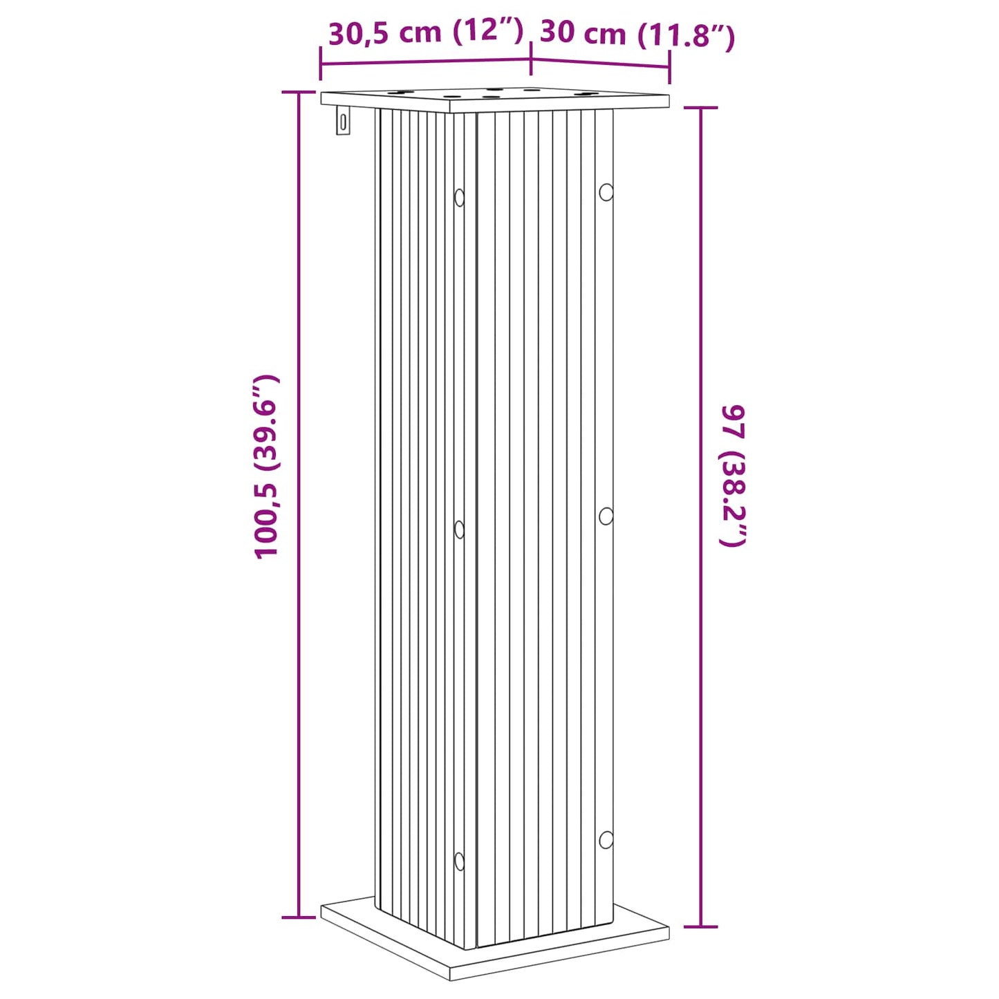 Plantenstandaard 2 pcs Sonoma Eiken 30,5 x 30 x 100,5 cm is nu te koop bij PeponiXL, paradijselijk wonen!