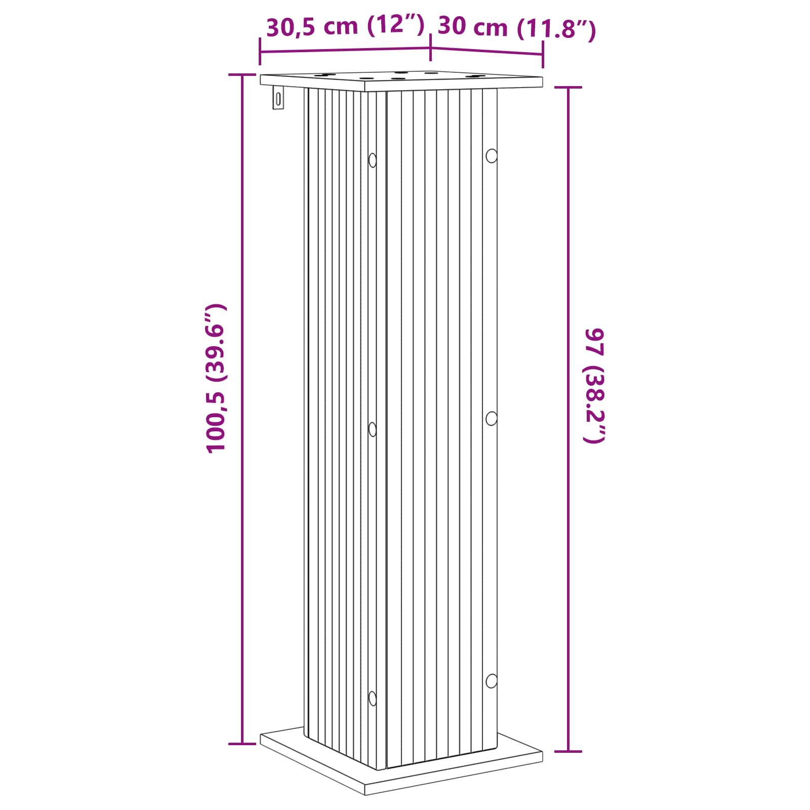 Plantenstandaard Hoogglans Wit 30,5 x 30 x 100,5 cm is nu te koop bij PeponiXL, paradijselijk wonen!