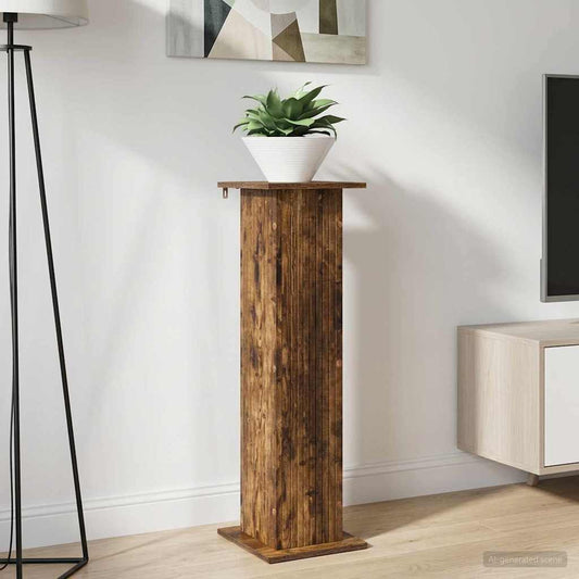 Plantenstandaard Gerookt eiken 30,5 x 30 x 100,5 cm is nu te koop bij PeponiXL, paradijselijk wonen!
