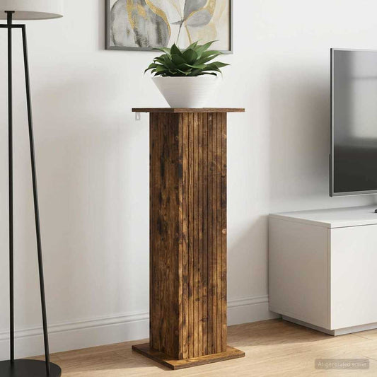 Plantenstandaard 2 pcs Gerookt eiken 30,5 x 30 x 100,5 cm is nu te koop bij PeponiXL, paradijselijk wonen!