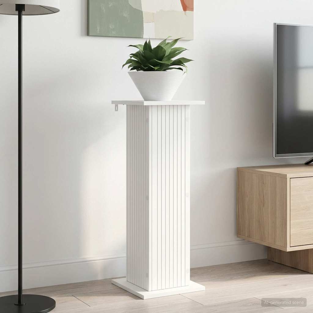 Plantenstandaard 2 pcs Wit 30,5 x 30 x 80,5 cm Bewerkt hout is nu te koop bij PeponiXL, paradijselijk wonen!