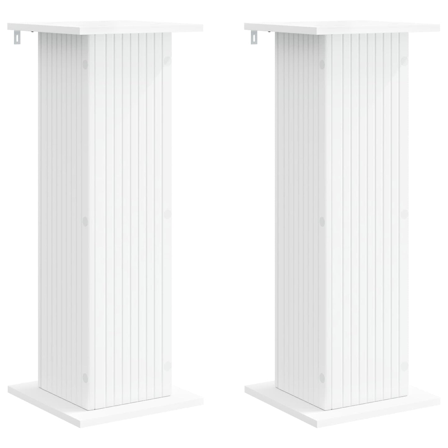 Plantenstandaard 2 pcs Wit 30,5 x 30 x 80,5 cm Bewerkt hout is nu te koop bij PeponiXL, paradijselijk wonen!