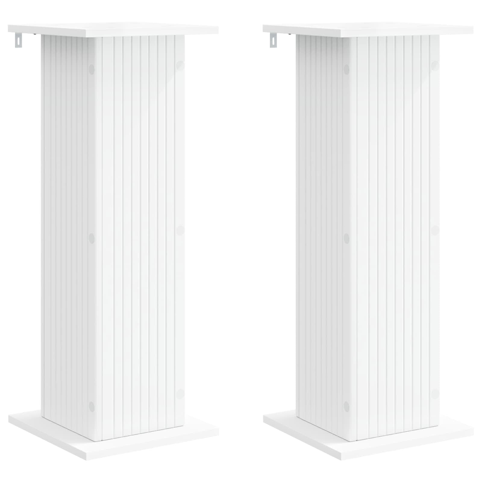 Plantenstandaard 2 pcs Wit 30,5 x 30 x 80,5 cm Bewerkt hout is nu te koop bij PeponiXL, paradijselijk wonen!