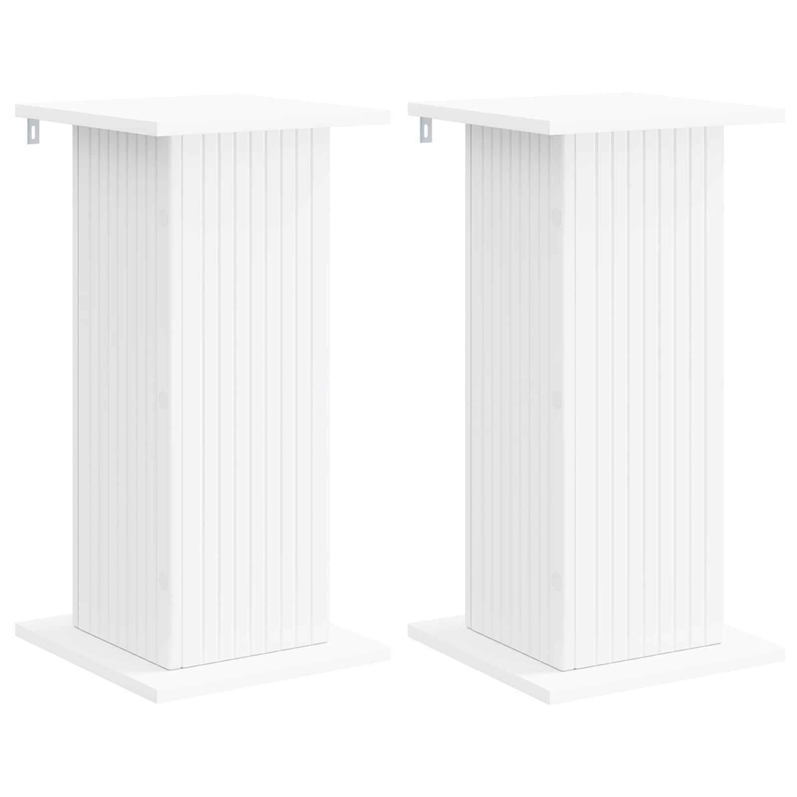 Plantenstandaard 2 pcs Wit 30,5 x 30 x 60,5 cm Bewerkt hout is nu te koop bij PeponiXL, paradijselijk wonen!