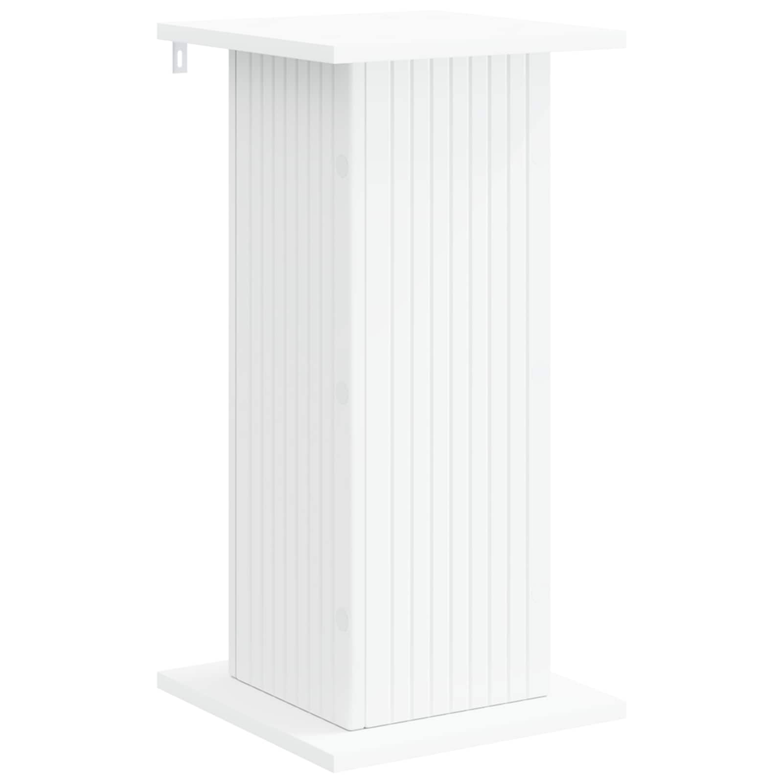 Plantenstandaard 2 pcs Wit 30,5 x 30 x 60,5 cm Bewerkt hout is nu te koop bij PeponiXL, paradijselijk wonen!