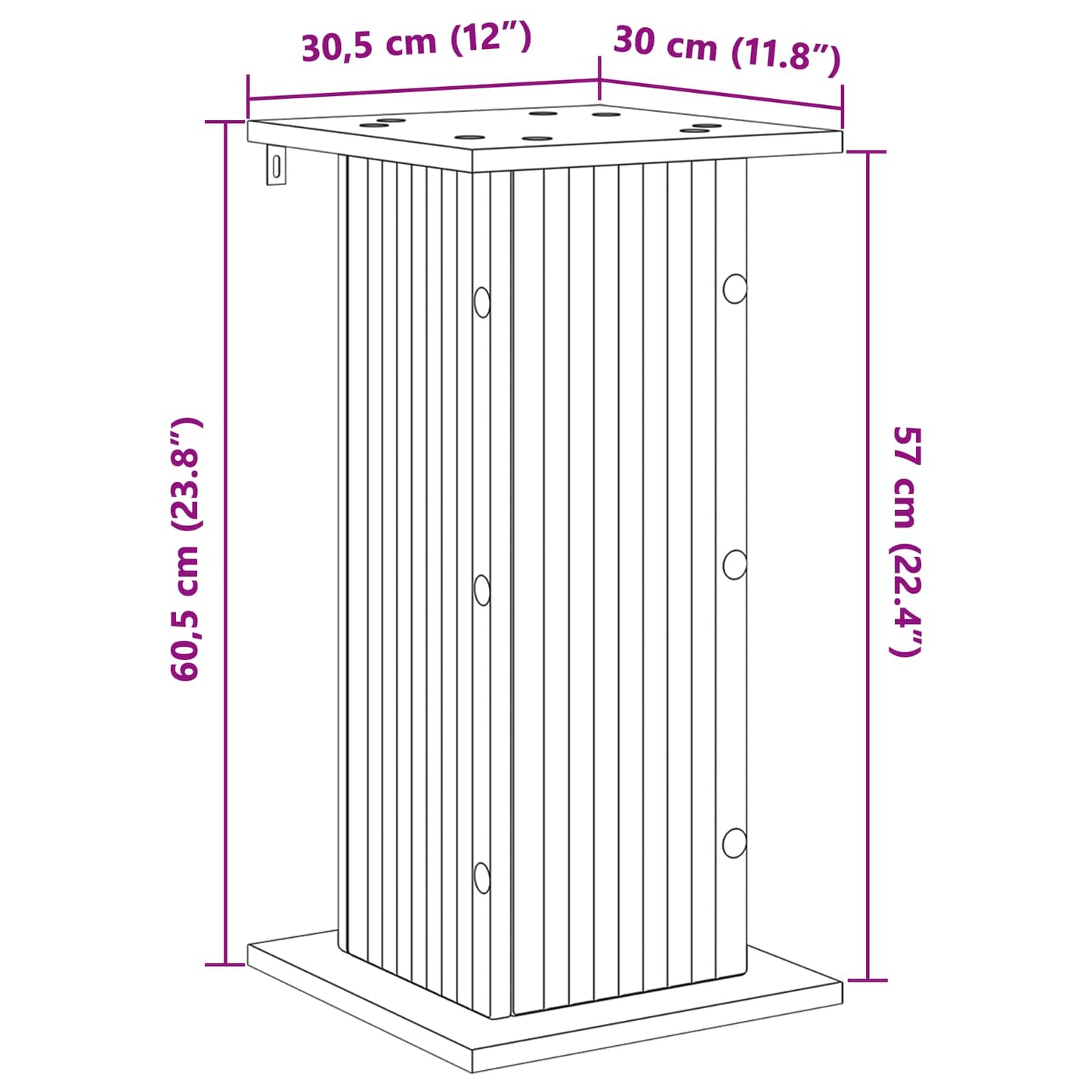 Plantenstandaard 2 pcs Wit 30,5 x 30 x 60,5 cm Bewerkt hout is nu te koop bij PeponiXL, paradijselijk wonen!