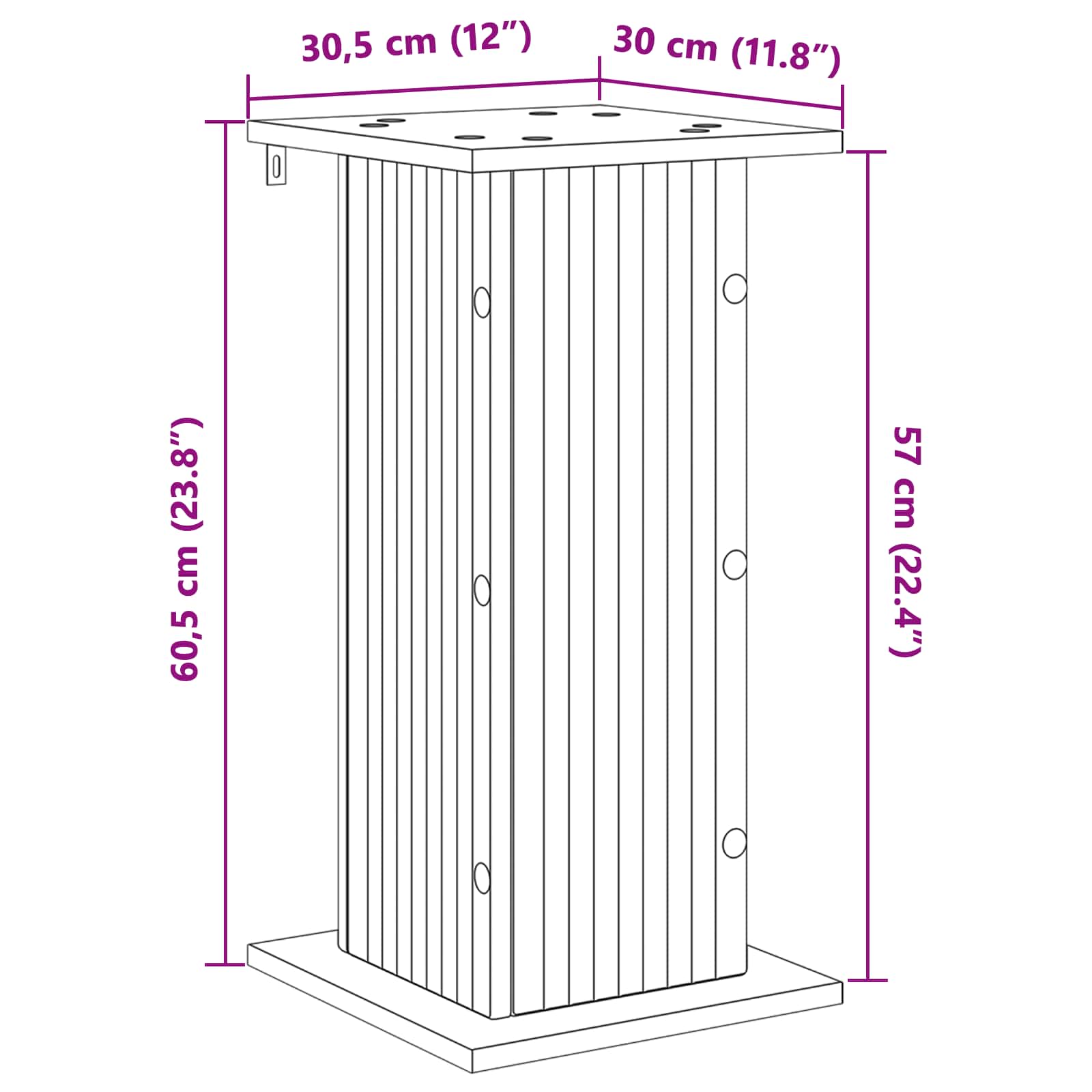 Plantenstandaard 2 pcs Wit 30,5 x 30 x 60,5 cm Bewerkt hout is nu te koop bij PeponiXL, paradijselijk wonen!