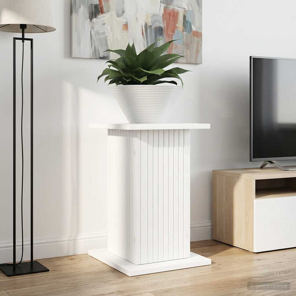 Plantenstandaard 2 pcs Wit 30,5 x 30 x 43 cm Bewerkt hout is nu te koop bij PeponiXL, paradijselijk wonen!
