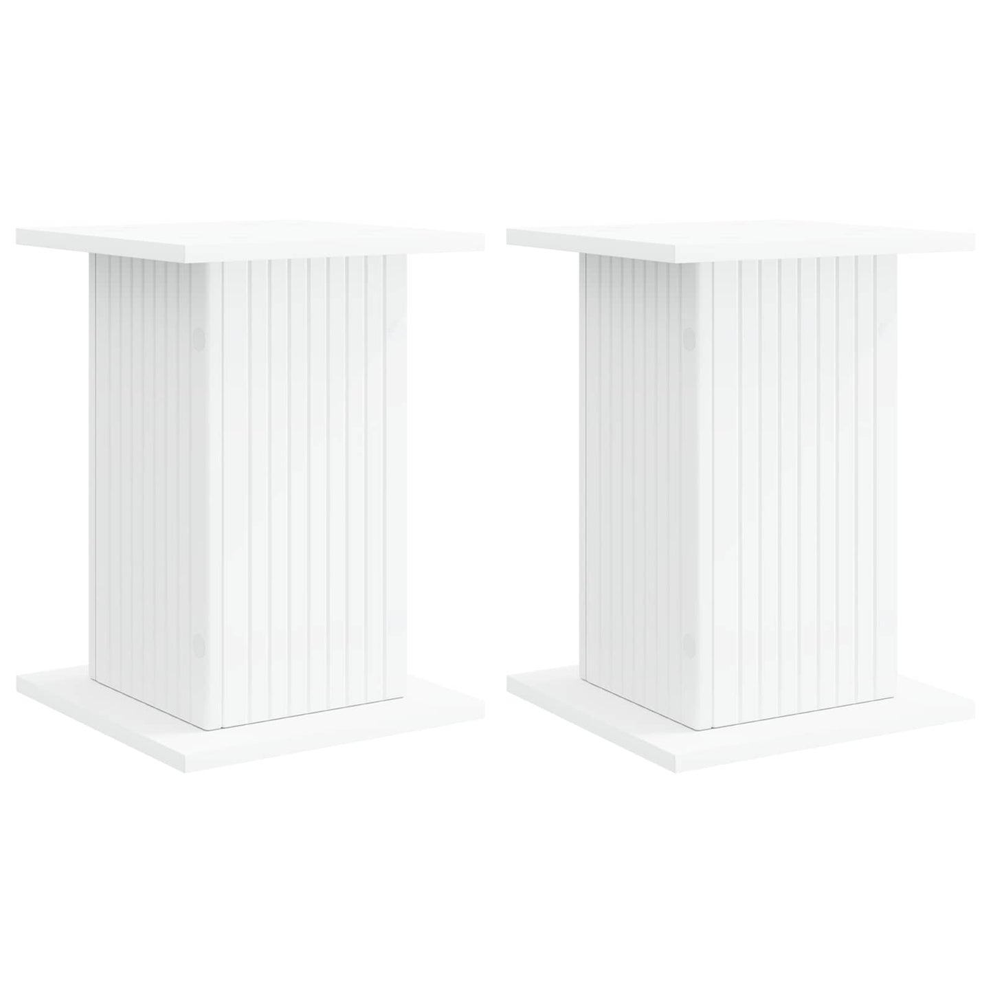 Plantenstandaard 2 pcs Wit 30,5 x 30 x 43 cm Bewerkt hout is nu te koop bij PeponiXL, paradijselijk wonen!