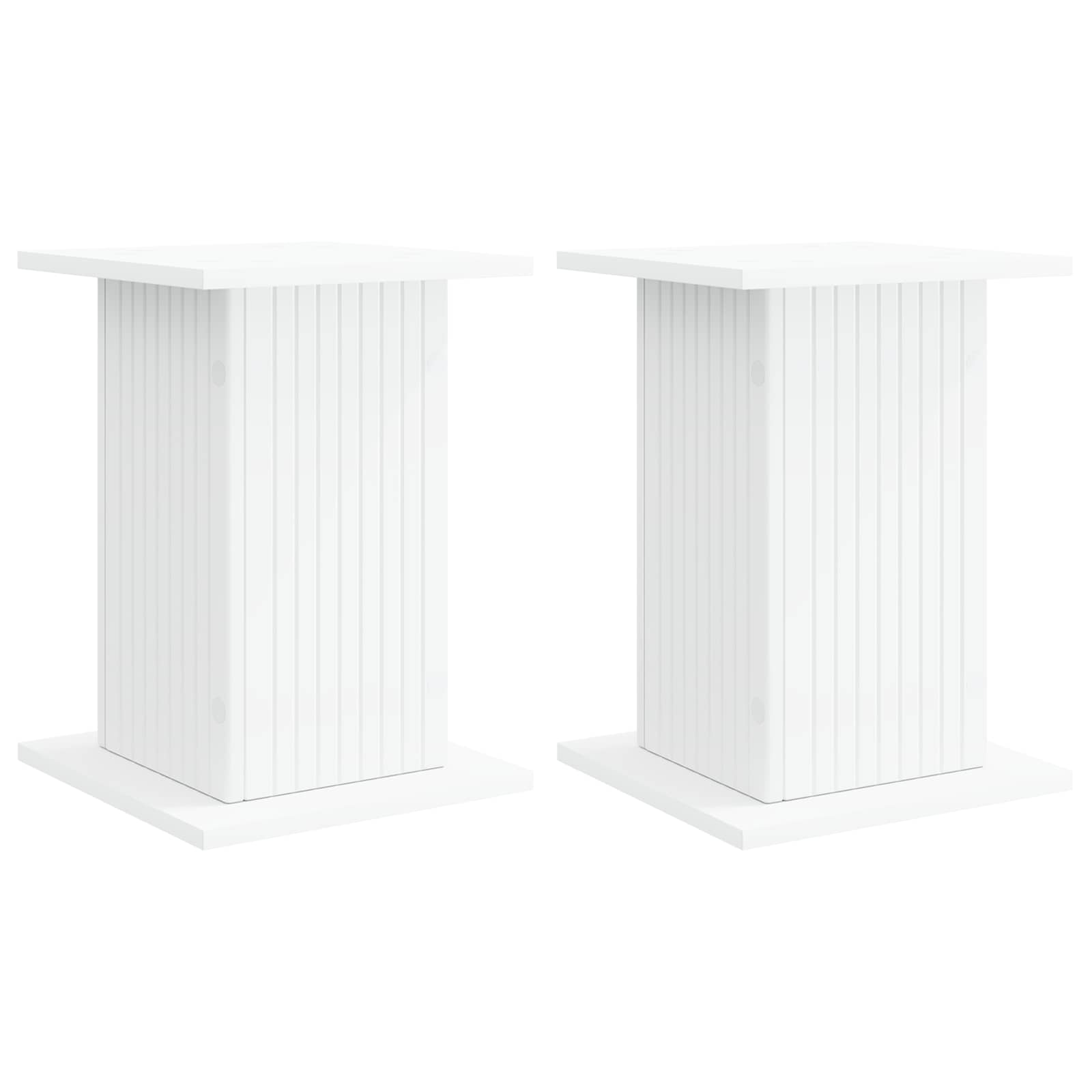 Plantenstandaard 2 pcs Wit 30,5 x 30 x 43 cm Bewerkt hout is nu te koop bij PeponiXL, paradijselijk wonen!