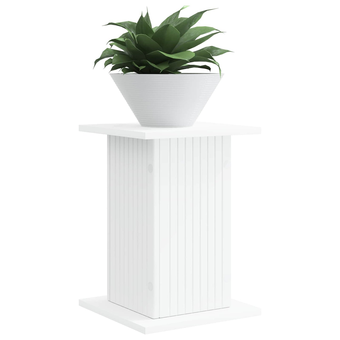 Plantenstandaard 2 pcs Wit 30,5 x 30 x 43 cm Bewerkt hout is nu te koop bij PeponiXL, paradijselijk wonen!