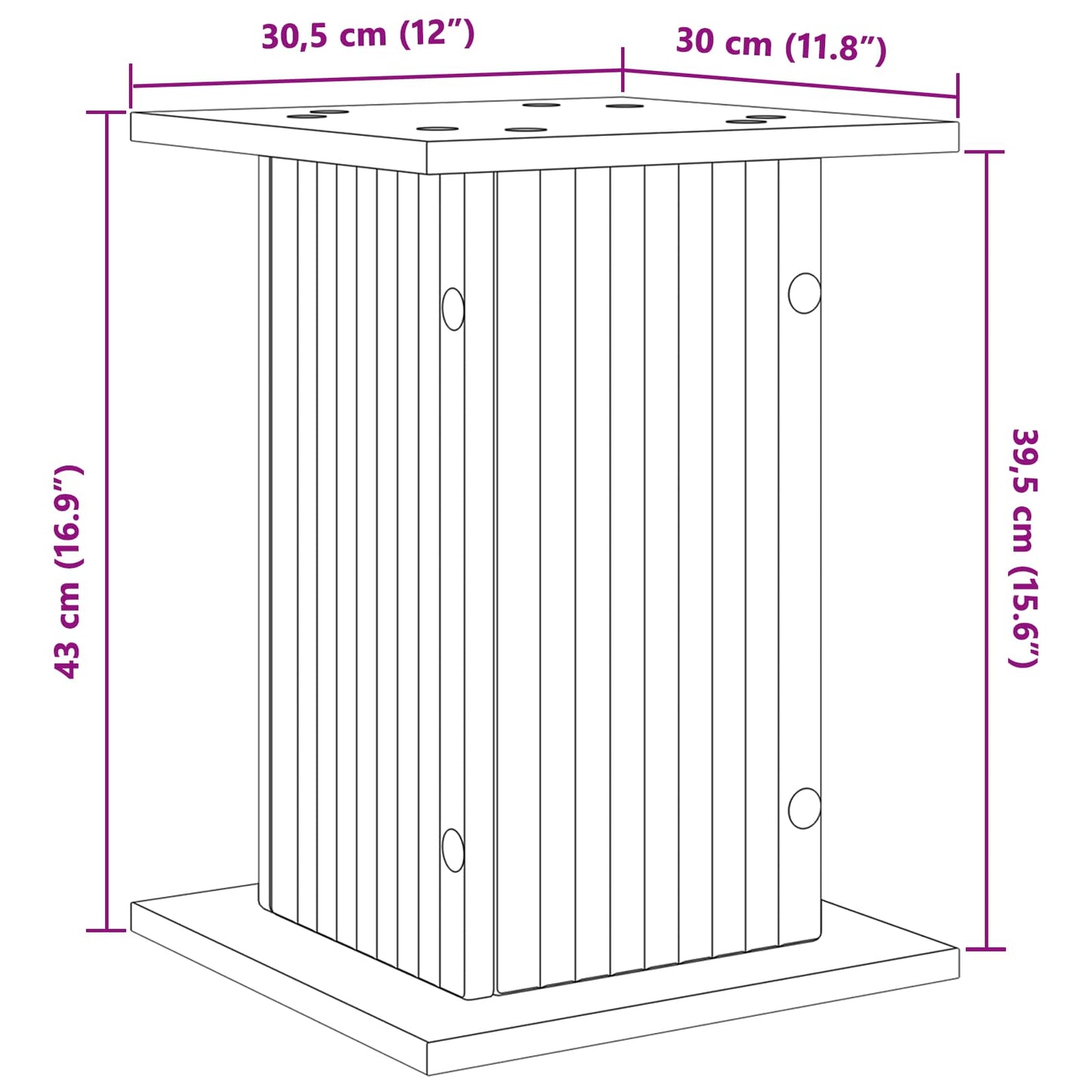 Plantenstandaard 2 pcs Wit 30,5 x 30 x 43 cm Bewerkt hout is nu te koop bij PeponiXL, paradijselijk wonen!