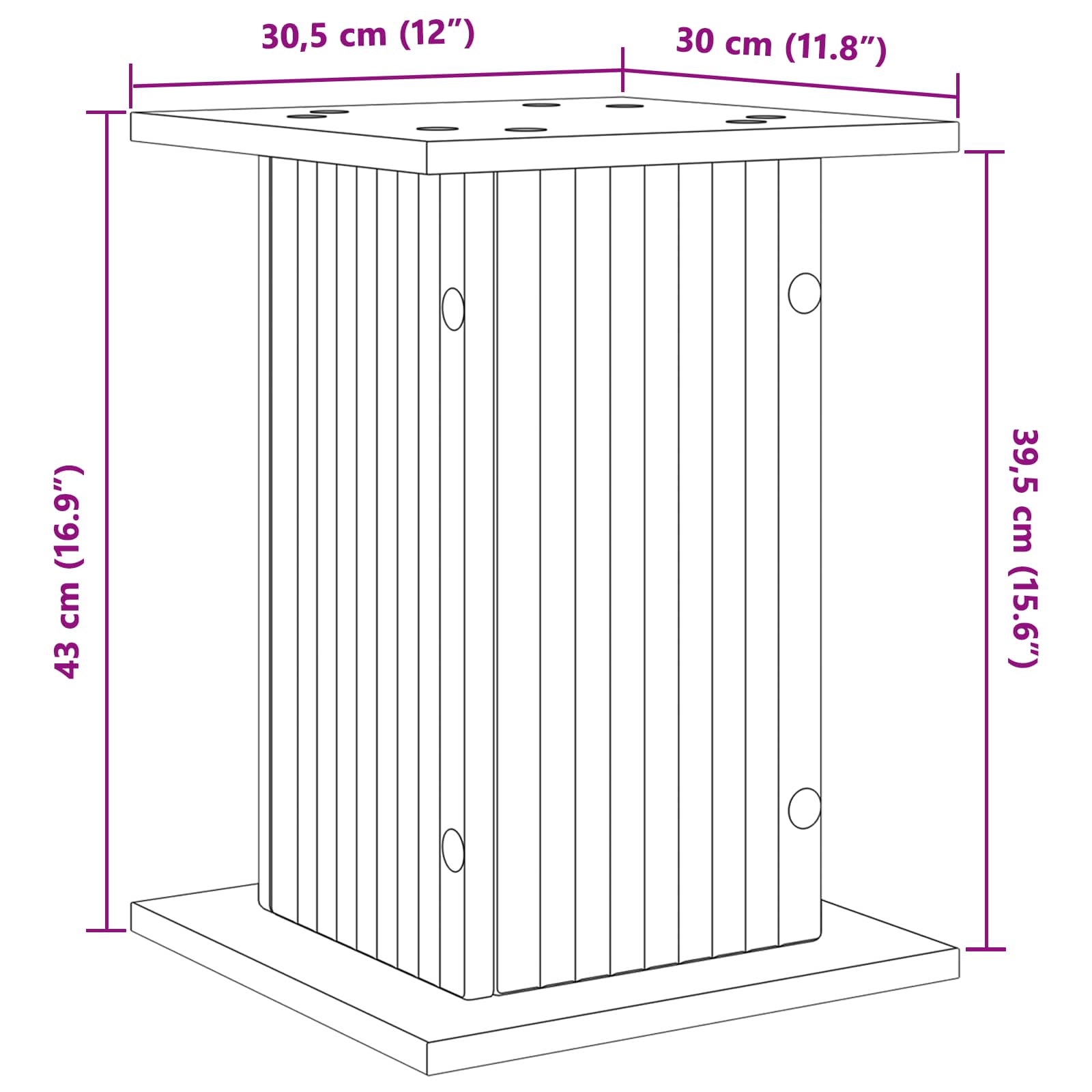 Plantenstandaard 2 pcs Wit 30,5 x 30 x 43 cm Bewerkt hout is nu te koop bij PeponiXL, paradijselijk wonen!