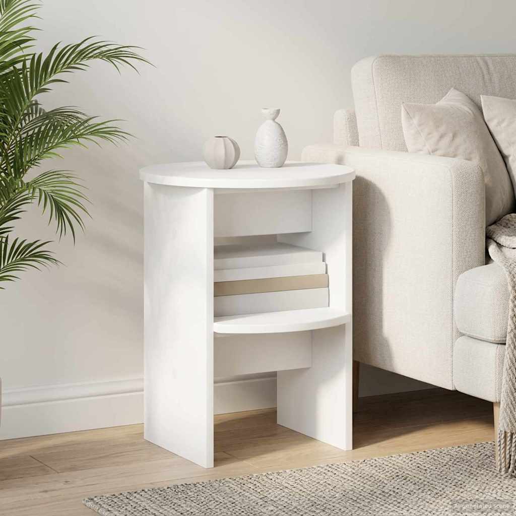 Bijzetkast Wit Ø40 x 50 cm Geconstrueerd hout is nu te koop bij PeponiXL, paradijselijk wonen!