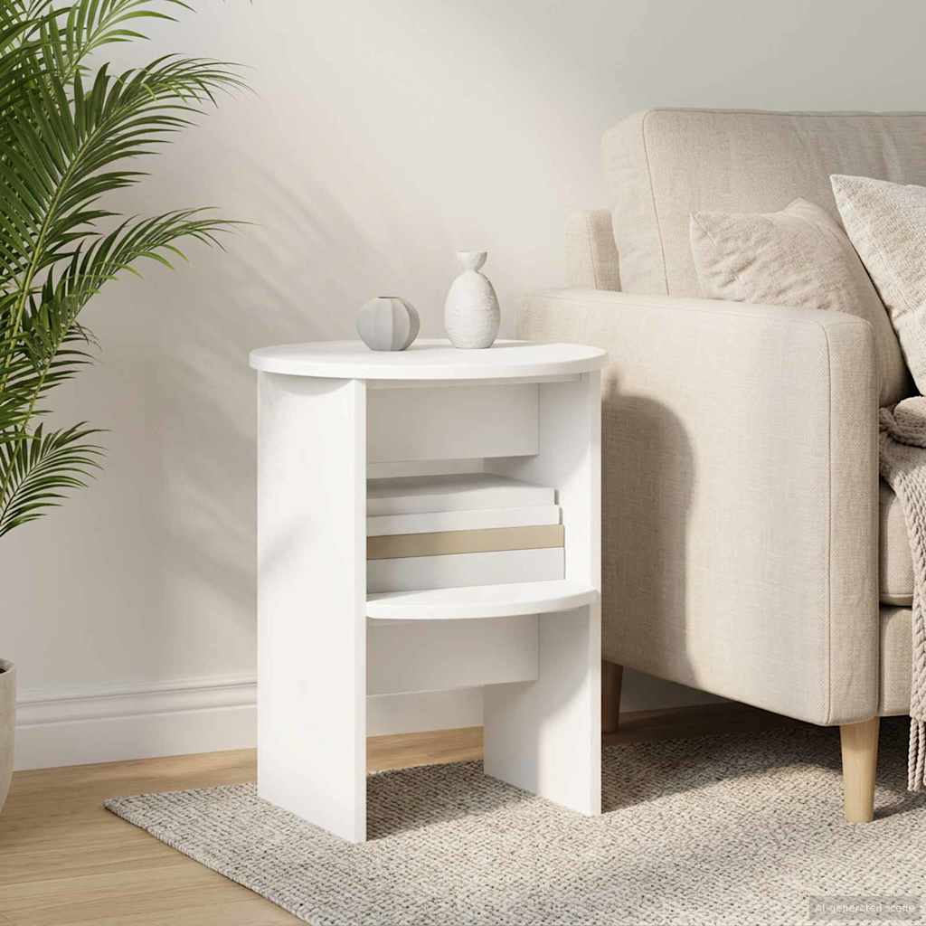Bijzetkast 2 pcs Wit Ø40 x 50 cm Geconstrueerd hout is nu te koop bij PeponiXL, paradijselijk wonen!