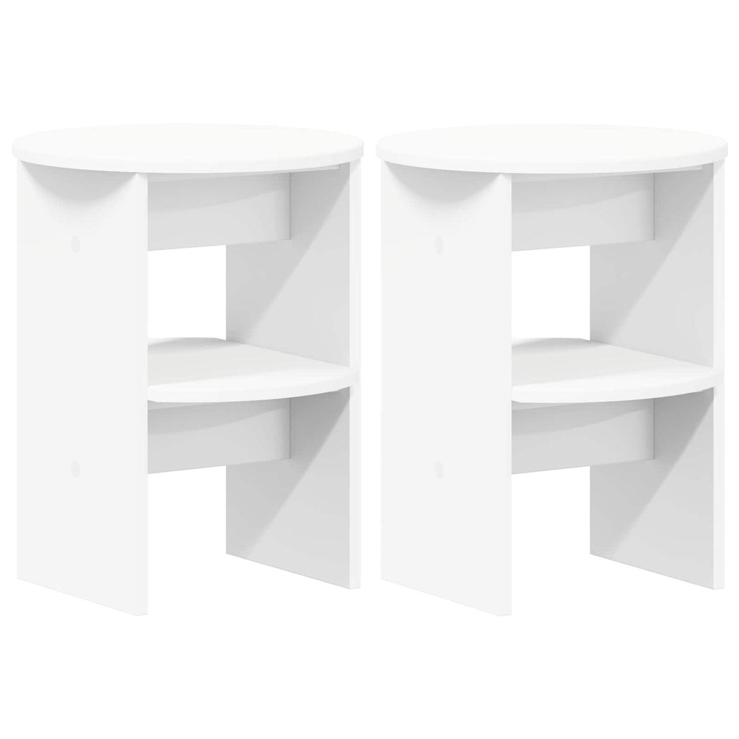 Bijzetkast 2 pcs Wit Ø40 x 50 cm Geconstrueerd hout is nu te koop bij PeponiXL, paradijselijk wonen!