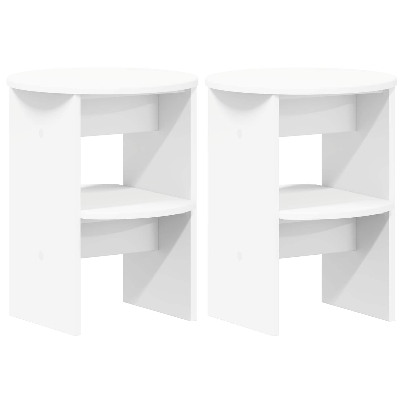 Bijzetkast 2 pcs Wit Ø40 x 50 cm Geconstrueerd hout is nu te koop bij PeponiXL, paradijselijk wonen!
