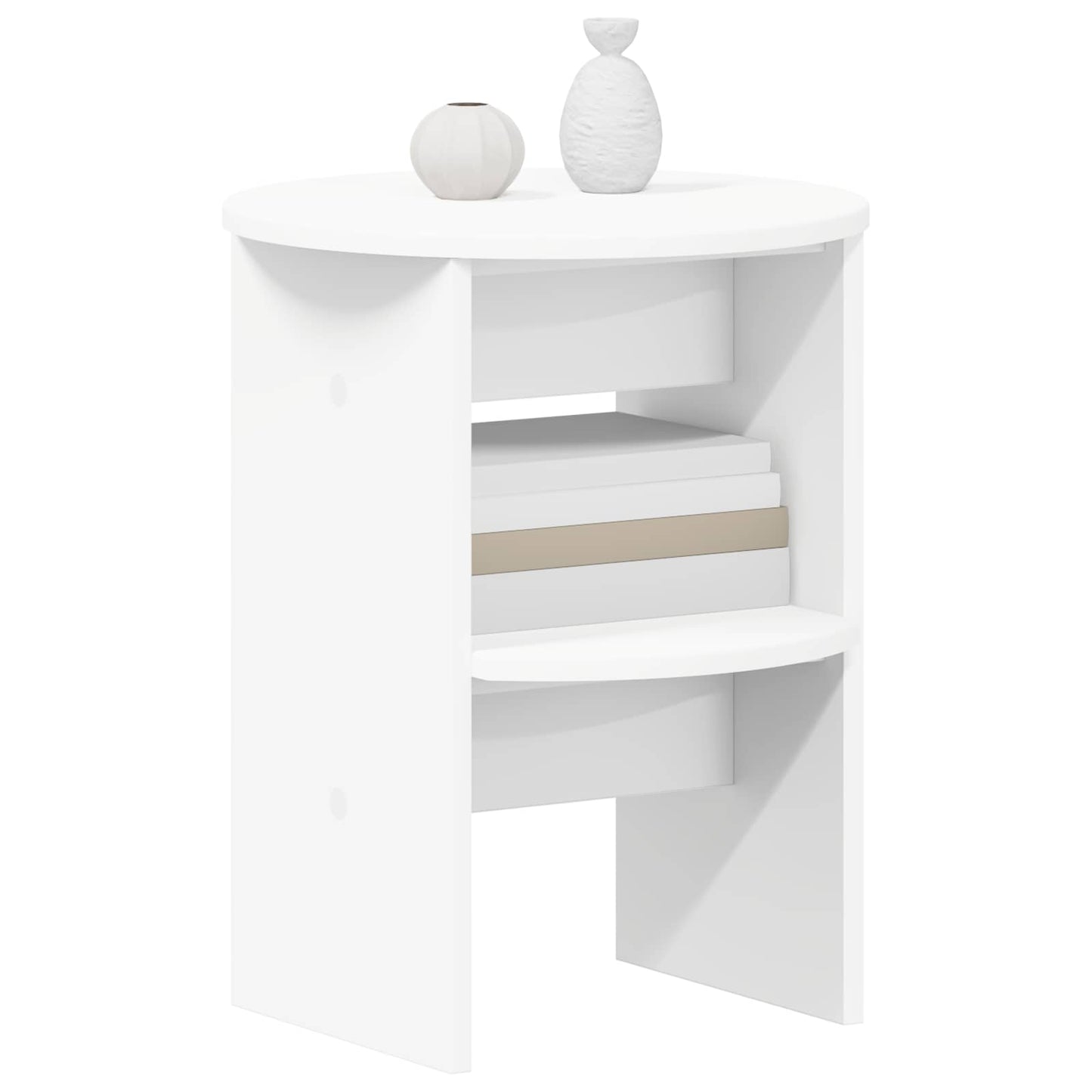 Bijzetkast 2 pcs Wit Ø40 x 50 cm Geconstrueerd hout is nu te koop bij PeponiXL, paradijselijk wonen!