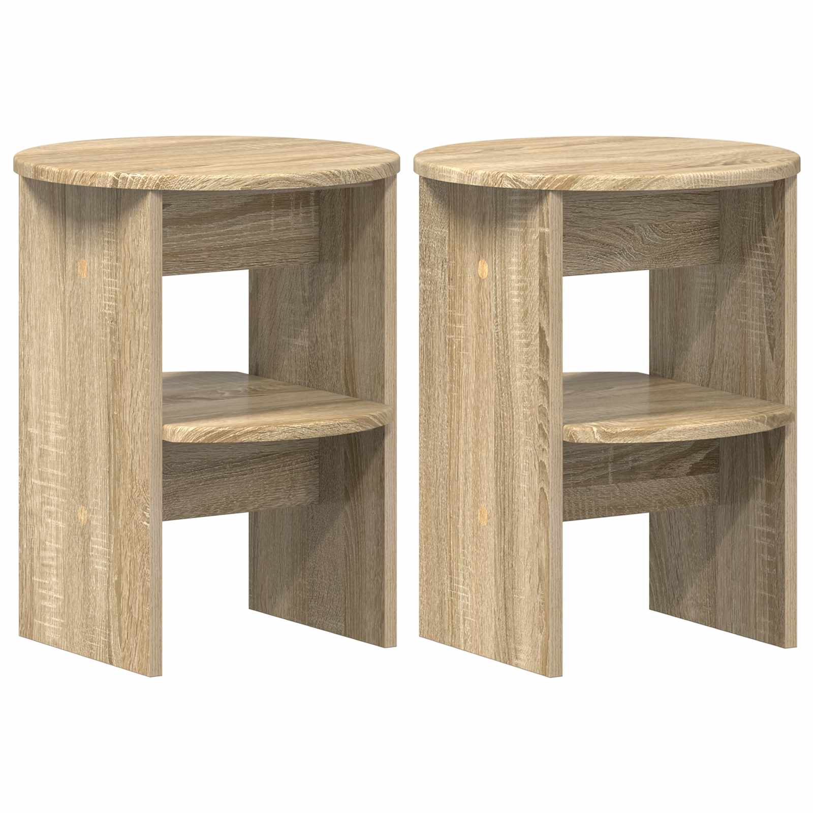 Bijzetkast 2 pcs Sonoma Eiken Ø40 x 50 cm Geconstrueerd hout is nu te koop bij PeponiXL, paradijselijk wonen!