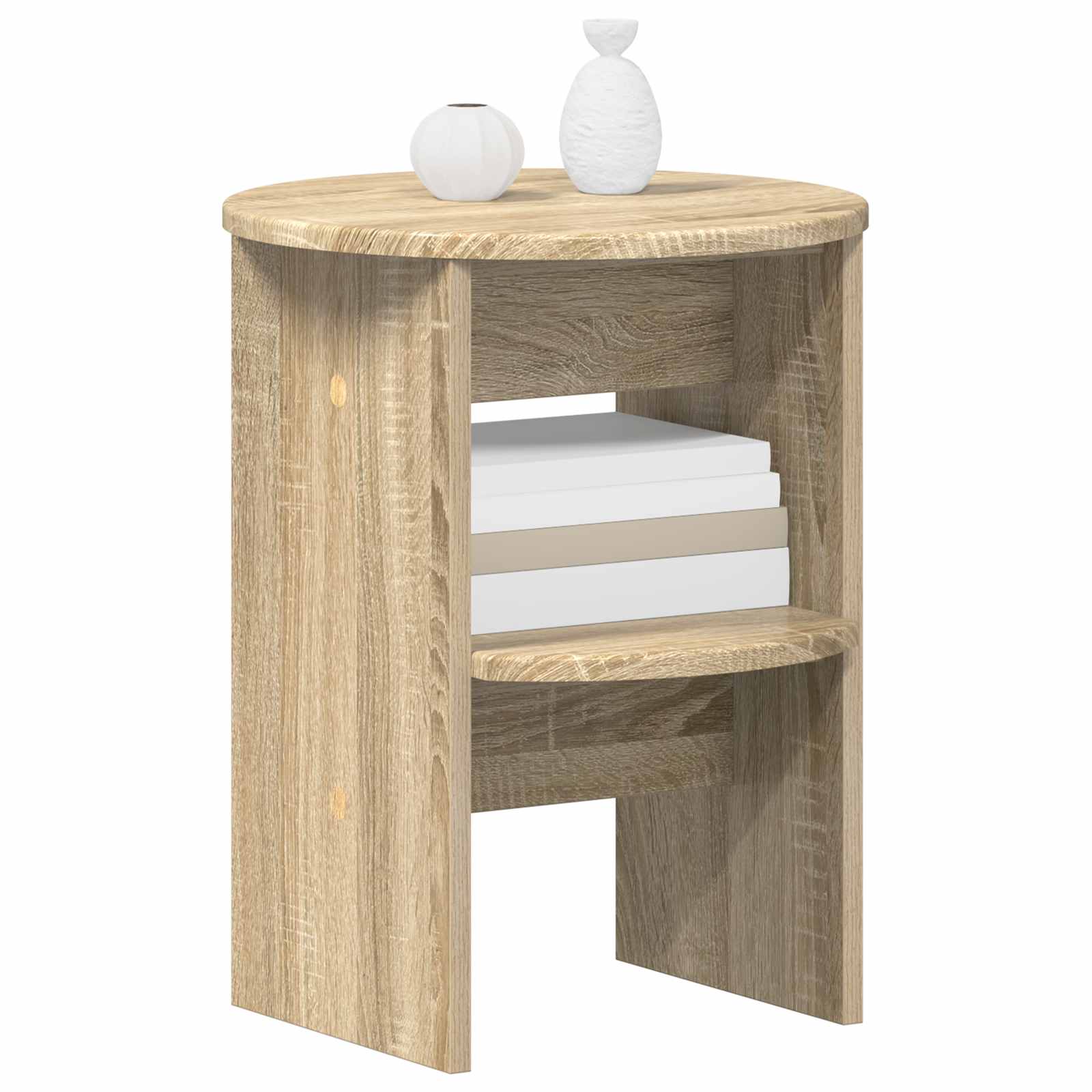 Bijzetkast 2 pcs Sonoma Eiken Ø40 x 50 cm Geconstrueerd hout is nu te koop bij PeponiXL, paradijselijk wonen!