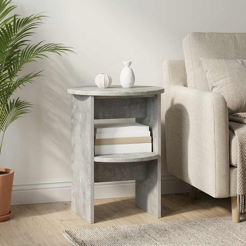Bijzetkast 2 pcs Beton Grijs Ø40 x 50 cm Geconstrueerd hout is nu te koop bij PeponiXL, paradijselijk wonen!