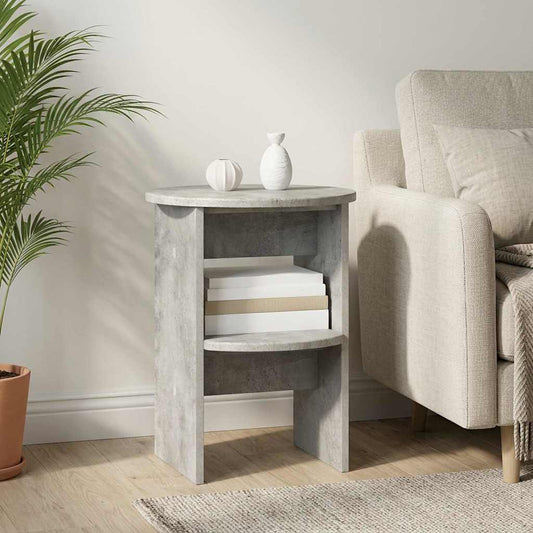 Bijzetkast 2 pcs Beton Grijs Ø40 x 50 cm Geconstrueerd hout is nu te koop bij PeponiXL, paradijselijk wonen!