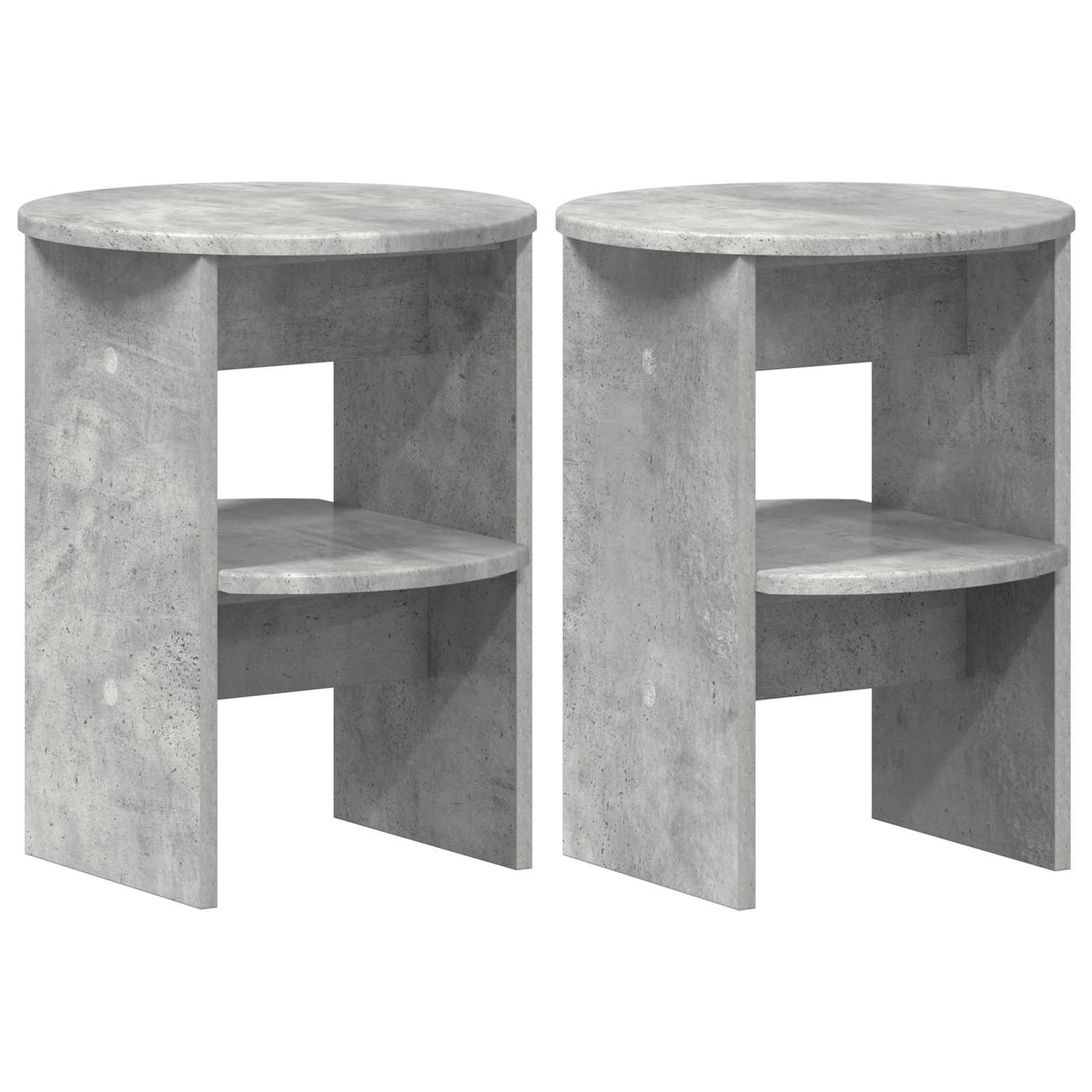 Bijzetkast 2 pcs Beton Grijs Ø40 x 50 cm Geconstrueerd hout is nu te koop bij PeponiXL, paradijselijk wonen!
