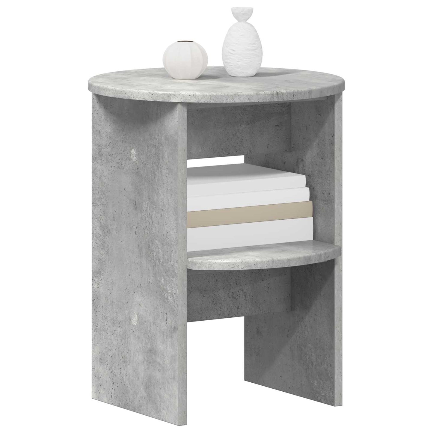 Bijzetkast 2 pcs Beton Grijs Ø40 x 50 cm Geconstrueerd hout is nu te koop bij PeponiXL, paradijselijk wonen!