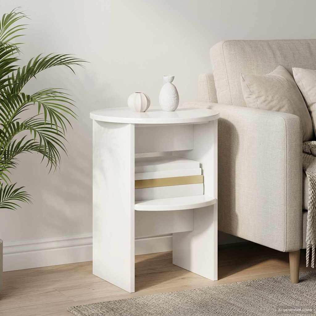Bijzetkast 2 pcs Hoogglans Wit Ø40 x 50 cm Geconstrueerd hout is nu te koop bij PeponiXL, paradijselijk wonen!