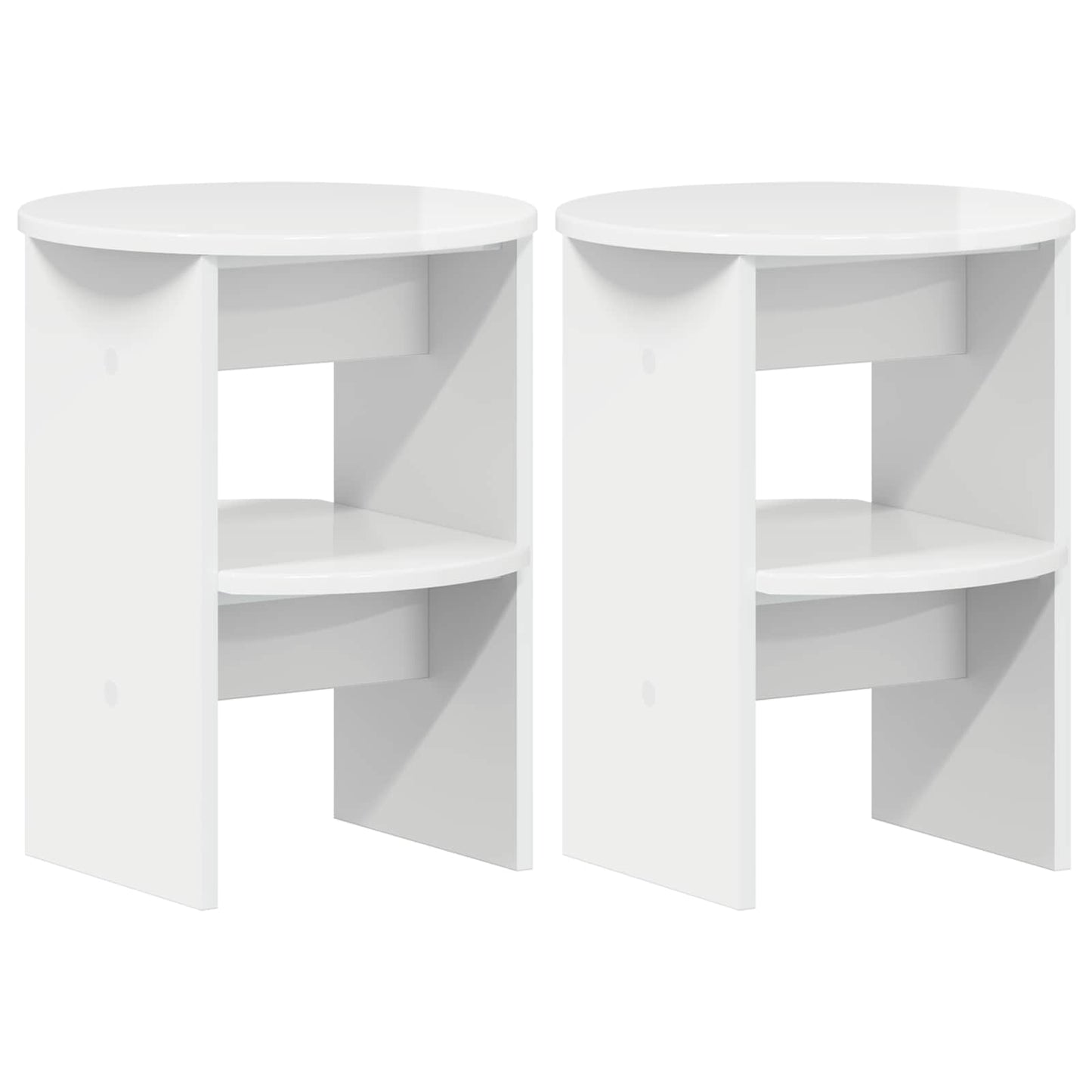 Bijzetkast 2 pcs Hoogglans Wit Ø40 x 50 cm Geconstrueerd hout is nu te koop bij PeponiXL, paradijselijk wonen!