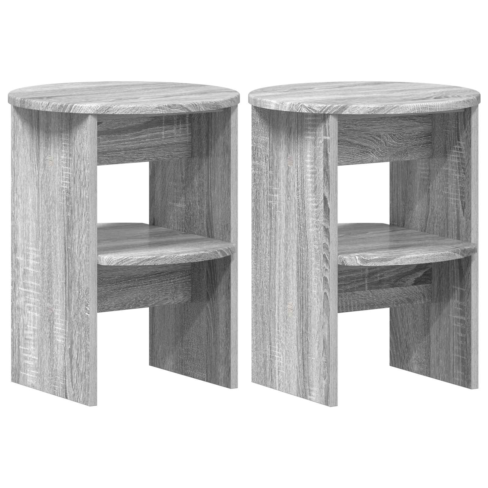 Bijzetkast 2 pcs Grijze Sonoma Ø40 x 50 cm Geconstrueerd hout is nu te koop bij PeponiXL, paradijselijk wonen!