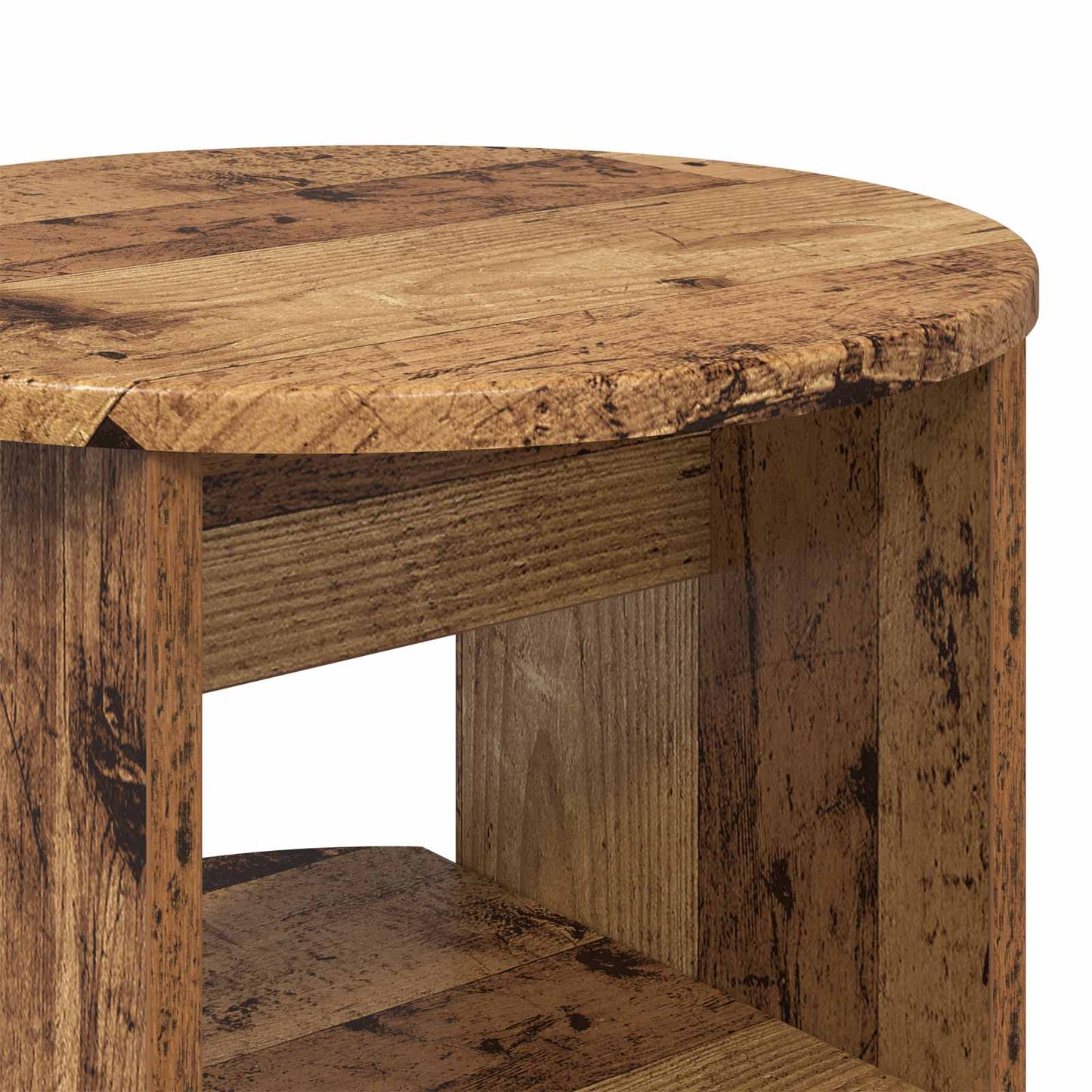 Bijzetkast 2 pcs Oudhout Ø40 x 50 cm Geconstrueerd hout is nu te koop bij PeponiXL, paradijselijk wonen!