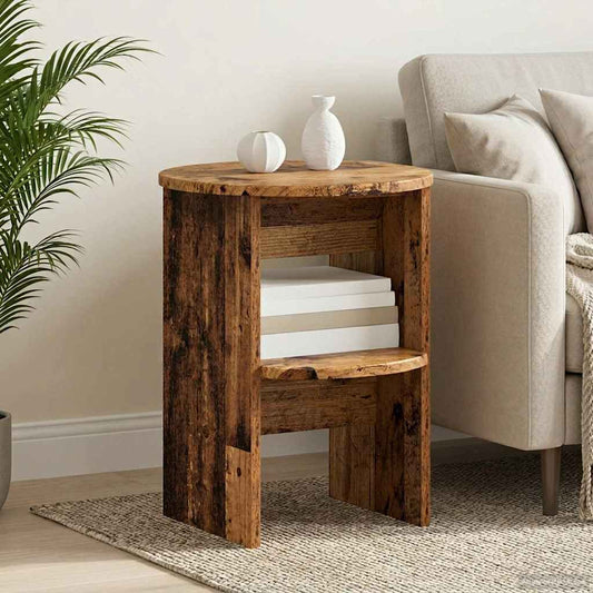 Bijzetkast 2 pcs Oudhout Ø40 x 50 cm Geconstrueerd hout is nu te koop bij PeponiXL, paradijselijk wonen!