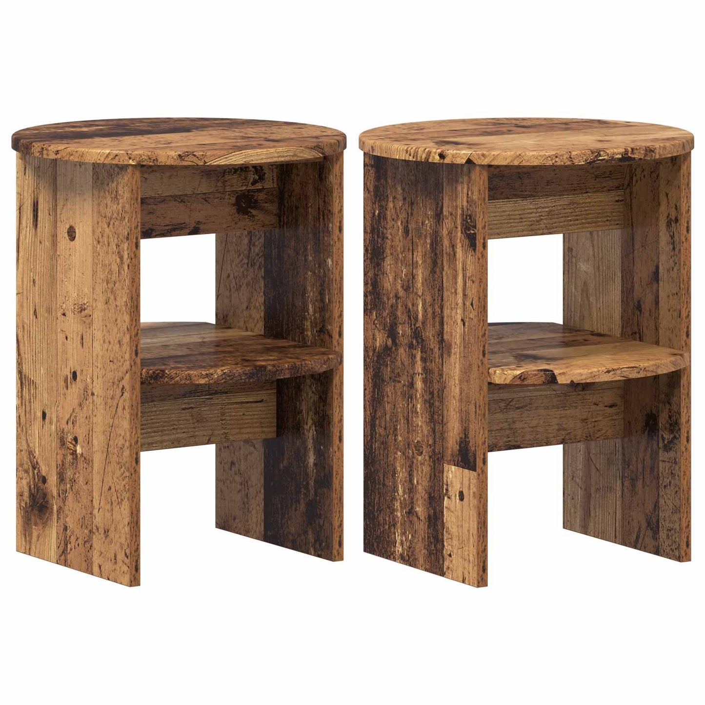 Bijzetkast 2 pcs Oudhout Ø40 x 50 cm Geconstrueerd hout is nu te koop bij PeponiXL, paradijselijk wonen!