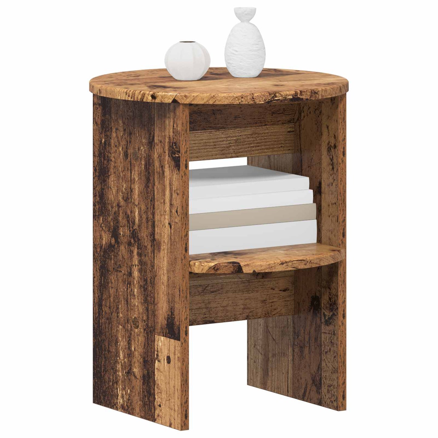 Bijzetkast 2 pcs Oudhout Ø40 x 50 cm Geconstrueerd hout is nu te koop bij PeponiXL, paradijselijk wonen!