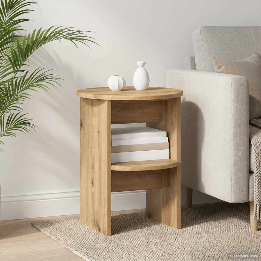 Bijzetkast 2 pcs Artisan Eik Ø40 x 50 cm Geconstrueerd hout is nu te koop bij PeponiXL, paradijselijk wonen!
